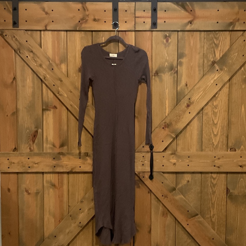 Anthropologie T.La Grey Long Sleeve Ribbed Dress